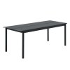 Muuto LINEAR Ogrodowy Stół Stalowy 200 x 80 cm Czarny